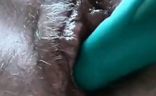 Hairy Pussy Enjoying An Adult Toy Close Up