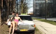 taxi diver fucks teen anal in public