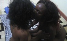 Amateur Lesbians From Africa Kiss And Fuck On Zebra Rug