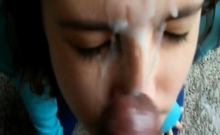 Amateur teen gets a huge facial