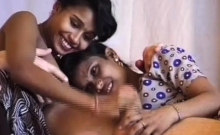 busty desi indian in a real threesome