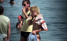 Voyeur on public beach Cook Jerking and Oral Sex Stimulation