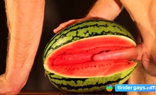 water melon cum - fucking a melon and cumming