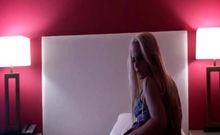 Sexy dancing blond teen