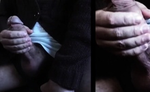 Cumshot in split screen
