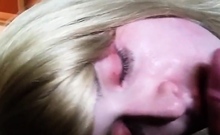 Young Blonde Sissy Crossdresser Swallows Huge Load