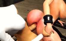 3d Sexy Dickgirl Plays With A Hot Cuffed Teen In The Lab