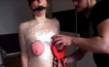 Extreme Tits Punishment, Wrapped In Plastic