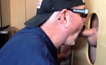 Mature DILF deepthroats gloryhole cock