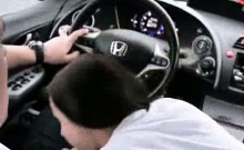 Teen blowjob and swallow in car