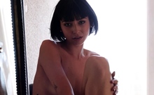 Natural tits babe posed totally naked