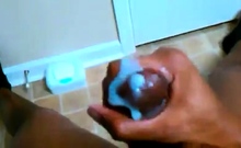 Big Black Cock Masturbating in the Bathroom