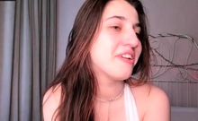 Cute curly brunette solo webcam masturbation