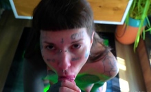 Marseline gives the best oral pleasure with jellyfish -