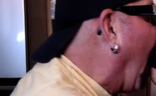 Caught old bearded suck BBC in gloryhole