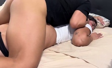 Sexy gym nymph in Nike socks sweating rock-hard - hottest