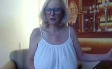 Big Boobed Blonde Masturbates With A Dildo In The Bathroom