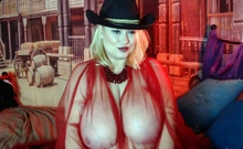 Big Boobed Blonde Masturbates With A Dildo In The Bathroom