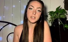 Cute curly brunette solo webcam masturbation