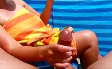 Handjob on a Public Beach