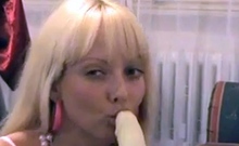 Big-Titted Webcam Girl Plays with Dildo and Fingers