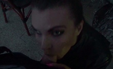 Czech amateur blowjob and fucking POV in public