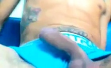 Big-Cock Latin Twink Shows Off on Webcam