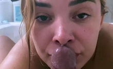 Amateur MILF blowjob cumshot