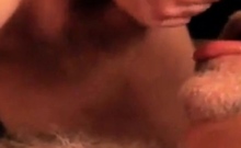 Bearded Daddy Bear Sucks and Cums on Cock
