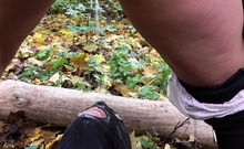 peeing old slave outdoor