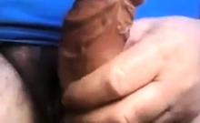 Daddy Shows Off His Thick Uncut Cock On Webcam