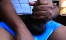 Hung Black Stud Strokes His Big Cock