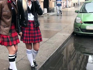 Teens Domina and Jessi gets pussy banged